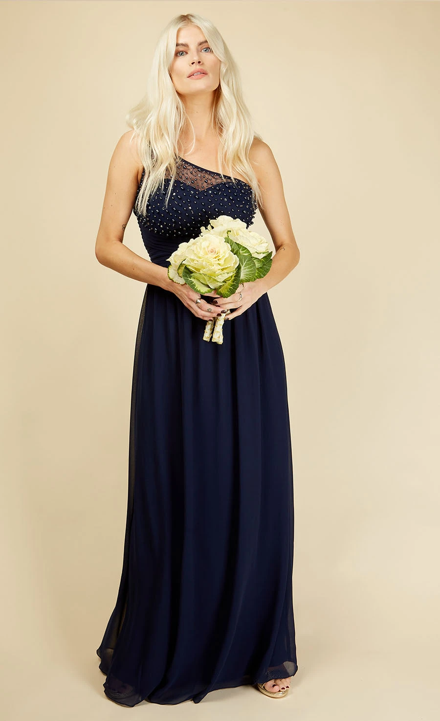 Little Mistress Luanna Navy Embellished One-Shoulder Maxi Dress 3 Little Mistress Luanna Navy Embellished One-Shoulder Maxi Dress