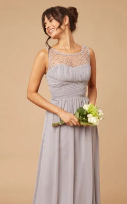 Little Mistress Grace Grey Embellishment Sweetheart Maxi Dress -Occasion Couture Shop L6158D3A 1056