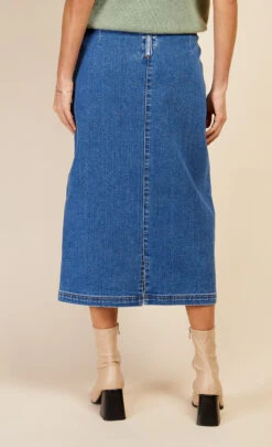 Little Mistress Mid-Blue Denim Midi Pencil Skirt By Vogue Williams -Occasion Couture Shop LM 2023.11.02 2059
