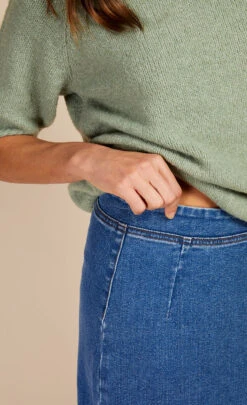 Little Mistress Mid-Blue Denim Midi Pencil Skirt By Vogue Williams -Occasion Couture Shop LM 2023.11.02 2064