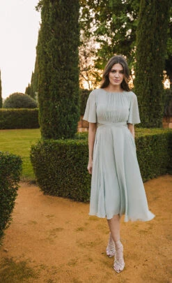 Little Mistress Waterlily Lace Insert Midi Dress