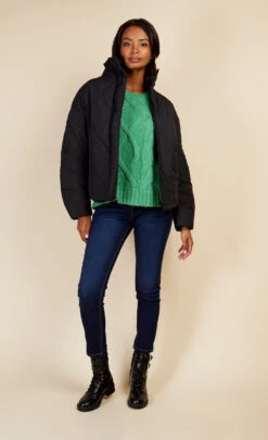 Little Mistress Black Quilted Puffer Jacket By Vogue Williams -Occasion Couture Shop PuffaJacket 1