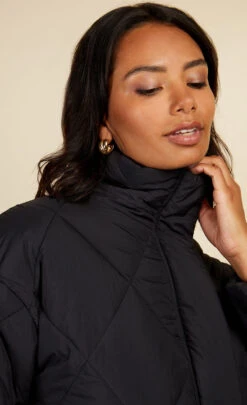 Little Mistress Black Quilted Puffer Jacket By Vogue Williams -Occasion Couture Shop PuffaJacket 3