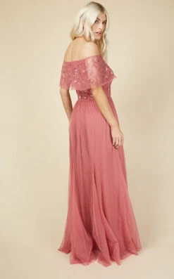 Little Mistress Nadine Rose Embellished Bardot Maxi Dress 9 Little Mistress Nadine Rose Embellished Bardot Maxi Dress -Occasion Couture Shop U18852D2A 4