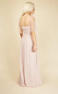 Little Mistress Melissa Blush Angel Sleeve Maxi Dress -Occasion Couture Shop U18857D2A 4
