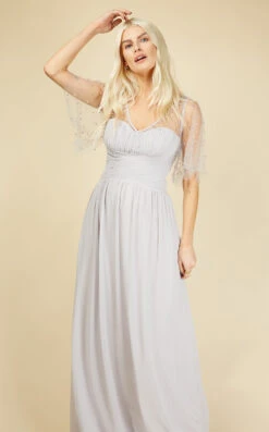 Little Mistress Melissa Ice Grey Angel Sleeve Maxi Dress -Occasion Couture Shop U18857D3A 2