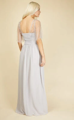 Little Mistress Melissa Ice Grey Angel Sleeve Maxi Dress -Occasion Couture Shop U18857D3A 4