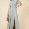 Little Mistress Sage Angel Sleeve Maxi Dress -Occasion Couture Shop U19809D1A 1