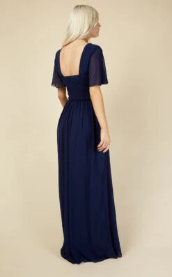 Little Mistress Navy Angel Sleeve Maxi Dress -Occasion Couture Shop U19809D3A 4