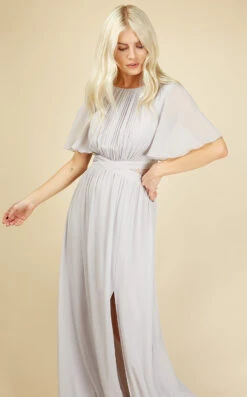 Little Mistress Kirsty Ice Grey Angel Wing Maxi Dress -Occasion Couture Shop U19809D4A 2