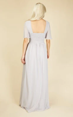 Little Mistress Kirsty Ice Grey Angel Wing Maxi Dress -Occasion Couture Shop U19809D4A 4