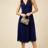 Little Mistress Navy Twist Detail Midi Dress -Occasion Couture Shop U19810C1A 1