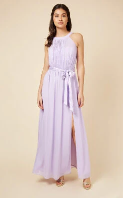 Little Mistress Lilac Halterneck Maxi Dress