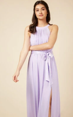Little Mistress Lilac Halterneck Maxi Dress -Occasion Couture Shop U19812D1A 2