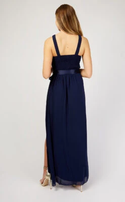 Little Mistress Navy Halterneck Maxi Dress -Occasion Couture Shop U19812D3A 3
