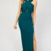 Little Mistress Green Crossover Bodice Maxi Dress -Occasion Couture Shop U19817D2A 1