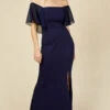 Little Mistress Hannah Navy Bardot Maxi Dress -Occasion Couture Shop U19818D3A 1