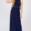 Little Mistress Navy Draped Maxi Dress -Occasion Couture Shop U19819D2A 1