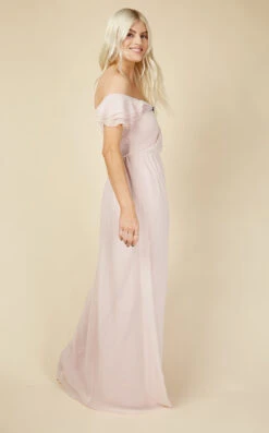 Little Mistress Russo Blush Bardot Draped Sleeve Maxi Dress 9 Little Mistress Russo Blush Bardot Draped Sleeve Maxi Dress -Occasion Couture Shop U19823D3A 4