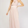 Little Mistress Blush Pleated Maxi Dress -Occasion Couture Shop U19825D3A 1