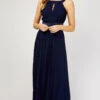 Little Mistress Bella Navy Pleated Maxi Dress 1 Little Mistress Bella Navy Pleated Maxi Dress -Occasion Couture Shop U19825D6A 1
