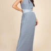 Little Mistress Alexa Dusty Blue Pleated Maxi Dress -Occasion Couture Shop U19825D9A 1