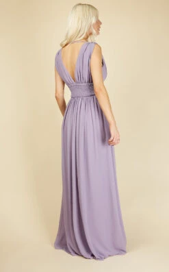 Little Mistress Alexa Lavender Plunge Neckline Maxi Dress -Occasion Couture Shop U20885D2A 4