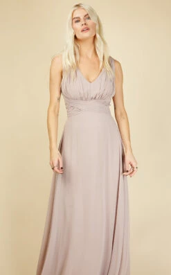 Little Mistress Marta Mink Lace Insert Maxi Dress -Occasion Couture Shop U20886D1A 2