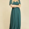 Little Mistress Russo Pine Angel Sleeve Maxi Dress -Occasion Couture Shop U20888D2A 1