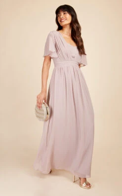Little Mistress Penny Mink Angel Sleeve Maxi Dress