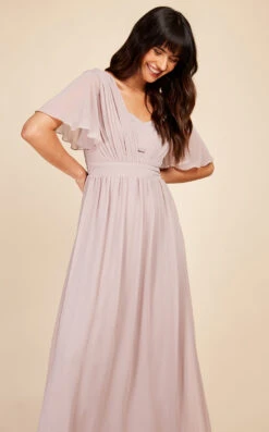 Little Mistress Penny Mink Angel Sleeve Maxi Dress -Occasion Couture Shop U33303D1A 2