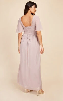 Little Mistress Penny Mink Angel Sleeve Maxi Dress -Occasion Couture Shop U33303D1A 4