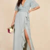 Little Mistress Jodie Sage Embellished Wrap Maxi Dress -Occasion Couture Shop U33480D1A 1