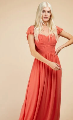 Little Mistress Coral Rose Embellished Sleeve Maxi Dress 10 Little Mistress Coral Rose Embellished Sleeve Maxi Dress -Occasion Couture Shop U33593D1A 2 1