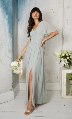 Little Mistress Waterlily Knot Detail Maxi Dress