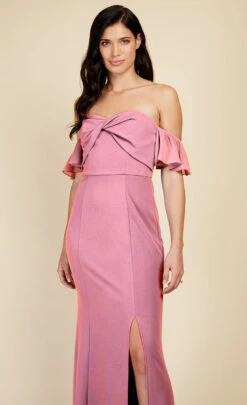 Little Mistress Rose Quartz Twist Detail Bardot Maxi Dress -Occasion Couture Shop U33595D2A 2