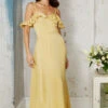 Little Mistress Yellow Frill Cold-Shoulder Maxi Dress 2 Little Mistress Yellow Frill Cold-Shoulder Maxi Dress -Occasion Couture Shop U33596D1A