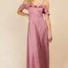 Little Mistress Rose Quartz Frill Cold-Shoulder Maxi Dress 1 Little Mistress Rose Quartz Frill Cold-Shoulder Maxi Dress -Occasion Couture Shop U33596D2A 1
