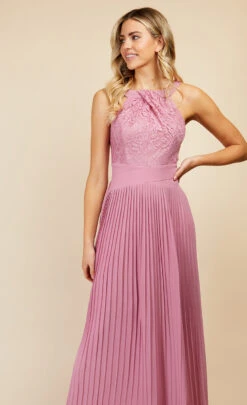 Little Mistress Rose Quartz Lace And Pleated Hem Maxi Dress 8 Little Mistress Rose Quartz Lace And Pleated Hem Maxi Dress -Occasion Couture Shop U33598D2A 2