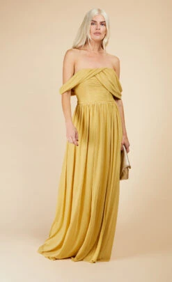 Little Mistress Yellow Draped Sleeve Maxi Dress 9 Little Mistress Yellow Draped Sleeve Maxi Dress -Occasion Couture Shop U33603D1A 1 1