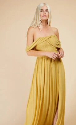 Little Mistress Yellow Draped Sleeve Maxi Dress 10 Little Mistress Yellow Draped Sleeve Maxi Dress -Occasion Couture Shop U33603D1A 2 1