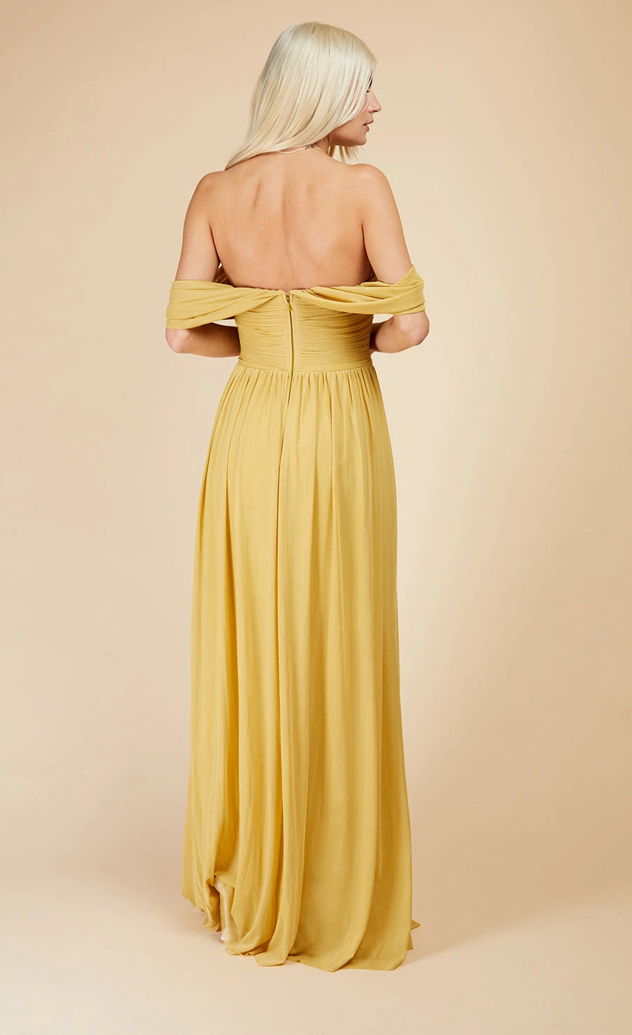 Little Mistress Yellow Draped Sleeve Maxi Dress 7 Little Mistress Yellow Draped Sleeve Maxi Dress - Image 5