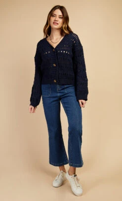 Little Mistress Navy Open Knit Cardigan By Vogue Williams -Occasion Couture Shop U34231Q3A 1