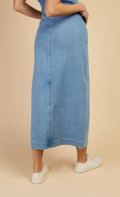 Little Mistress Mid-Blue Denim Midaxi Skirt By Vogue Williams -Occasion Couture Shop U34468R3A 4
