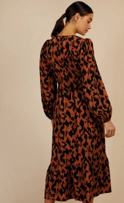 Little Mistress Leopard Print Blouson Sleeve Midaxi Dress By Vogue Williams -Occasion Couture Shop d34189r1a 4 2